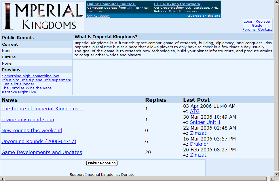 A screenshot of how the page looks in Internet Explorer 7